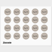 Aardse Zelfgemaakt met Liefde Dank u Gepersonalise Ronde Sticker (Vel)