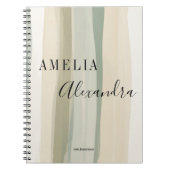 Aardtint Boho Retro Script Abstract Golflijnen Notitieboek (Voorkant)