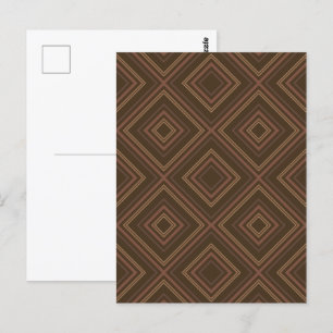 Aardtint Hypnotische Diamant Moderne Abstracte Kun Briefkaart