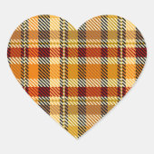 Aardtint Plaid Hartstickers Hart Sticker (Voorkant)
