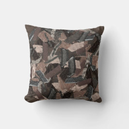 Aardtinten abstract geometrisch lint geweven kussen