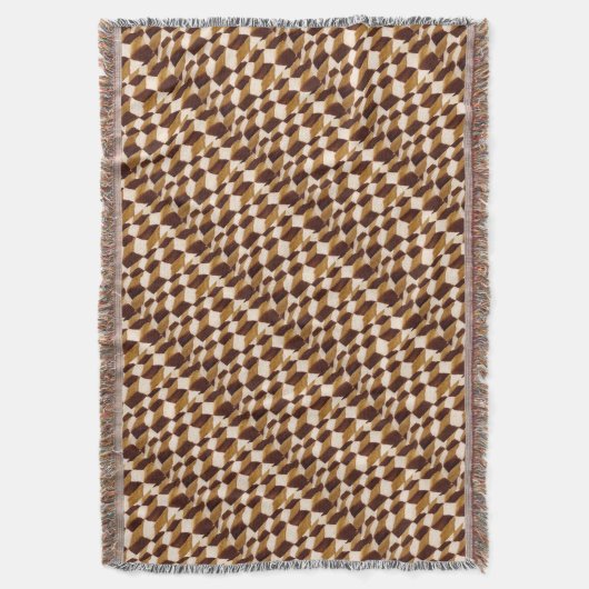 Aardtinten Abstract geometrisch patroon Deken (Voorkant Verticaal)