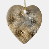 Aardtinten Abstracte Moderne Fractale Kunst Hart Keramisch Ornament (Rechts)