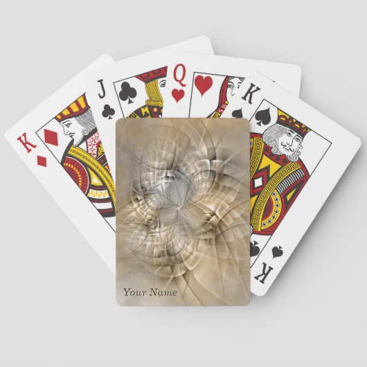 Aardtinten Abstracte Moderne Fractale Kunst Naam Pokerkaarten (Achterkant)
