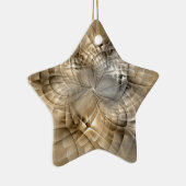 Aardtinten Abstracte Moderne Fractale Kunst Ster Keramisch Ornament (Rechts)