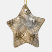 Aardtinten Abstracte Moderne Fractale Kunst Ster Keramisch Ornament (Links)