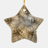 Aardtinten Abstracte Moderne Fractale Kunst Ster Keramisch Ornament (Achterkant)