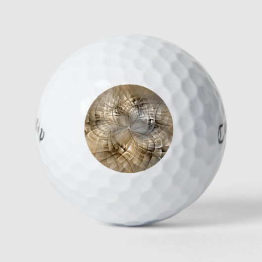 Aardtinten Abstracte Moderne Fractale Kunst Textuu Golfballen (Voorkant)