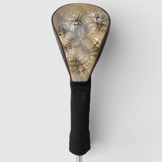 Aardtinten Abstracte Moderne Fractale Kunst Textuu Golfheadcover (Voorkant)
