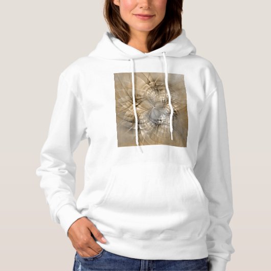 Aardtinten Abstracte Moderne Fractale Kunst Textuu Hoodie (Voorkant)