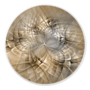 Aardtinten Abstracte Moderne Fractale Kunst Textuu Keramische Knop