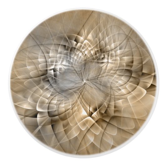 Aardtinten Abstracte Moderne Fractale Kunst Textuu Keramische Knop (Voorkant)