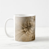 Aardtinten Abstracte Moderne Fractale Kunst Textuu Koffiemok (Links)
