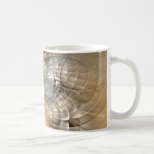 Aardtinten Abstracte Moderne Fractale Kunst Textuu Koffiemok (Rechts)