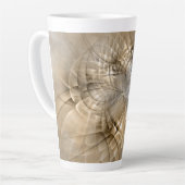 Aardtinten Abstracte Moderne Fractale Kunst Textuu Latte Mok (Linkerhoek)