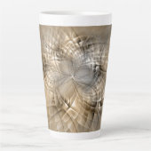 Aardtinten Abstracte Moderne Fractale Kunst Textuu Latte Mok (Voorkant)