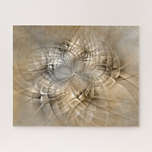 Aardtinten Abstracte Moderne Fractale Kunst Textuu Legpuzzel (Horizontaal)