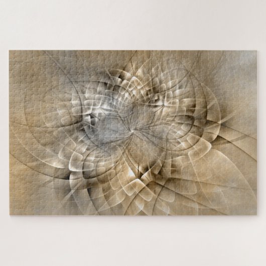 Aardtinten Abstracte Moderne Fractale Kunst Textuu Legpuzzel (Horizontaal)