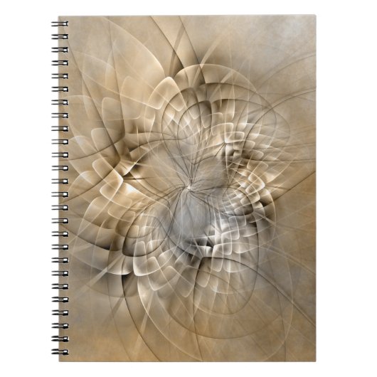 Aardtinten Abstracte Moderne Fractale Kunst Textuu Notitieboek (Voorkant)