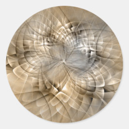 Aardtinten Abstracte Moderne Fractale Kunst Textuu Ronde Sticker