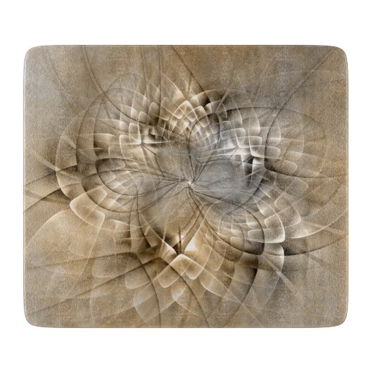 Aardtinten Abstracte Moderne Fractale Kunst Textuu Snijplank (Voorkant)