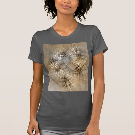 Aardtinten Abstracte Moderne Fractale Kunst Textuu T-shirt (Voorkant)