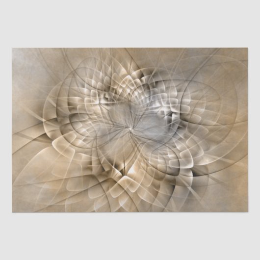 Aardtinten Abstracte Moderne Fractale Kunst Textuu Tissuepapier (Voorkant)