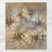Aardtinten Abstracte Moderne Fractale Kunst Textuu Wijn Etiket (Enkel label)