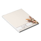 Aardtinten boho boeket gepersonaliseerd notitieblok (Schuin)