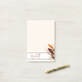 Aardtinten boho boeket gepersonaliseerd post-it® notes (Op bureau)