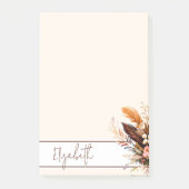 Aardtinten boho boeket gepersonaliseerd post-it® notes (Voorkant)