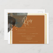 Aardtinten Bruiloft Terracotta Groen Goud Abstract Briefkaart (Voorkant / Achterkant)