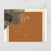 Aardtinten Bruiloft Terracotta Groen Goud Abstract Briefkaart (Voorkant)