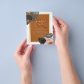Aardtinten Bruiloft Terracotta Groen Goud Abstract Flyer (Hand)