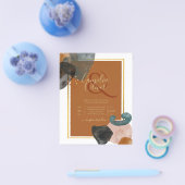 Aardtinten Bruiloft Terracotta Groen Goud Abstract Flyer (Enkel)