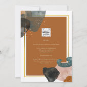 Aardtinten Bruiloft Terracotta Groen Goud Abstract Kaart (Achterkant)