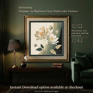 Aardtinten contrasteren met bloemkunst poster