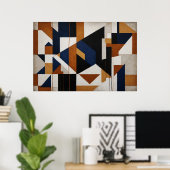 Aardtinten en Blauw Poster (Thuiskantoor)