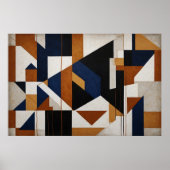 Aardtinten en Blauw Poster (Voorkant)