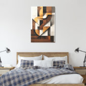 Aardtinten en Collage Canvas Afdruk (Insitu (Slaapkamer))