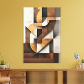 Aardtinten en Collage Canvas Afdruk (Insitu (Woonkamer))
