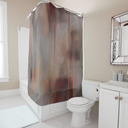 Aardtinten mengen douchegordijn (In situ)