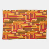 Aardtinten rood oranje bruin abstract patroon theedoek (Horizontaal)