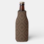 Aardtone Hypnotische Diamant Moderne Abstracte Kun Flesjeskoeler (Fles Voorkant)