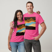 Aardtonen en Aqua Torn Deckled Mountain Landschap T-shirt (Unisex)