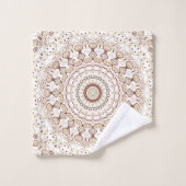 aardtoon geometrisch mandala-patroon bad handdoek (Wasdoekje)