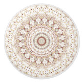 aardtoon geometrisch mandala-patroon keramische knop (Voorkant)