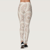 aardtoon geometrisch mandala-patroon leggings (Achterkant)