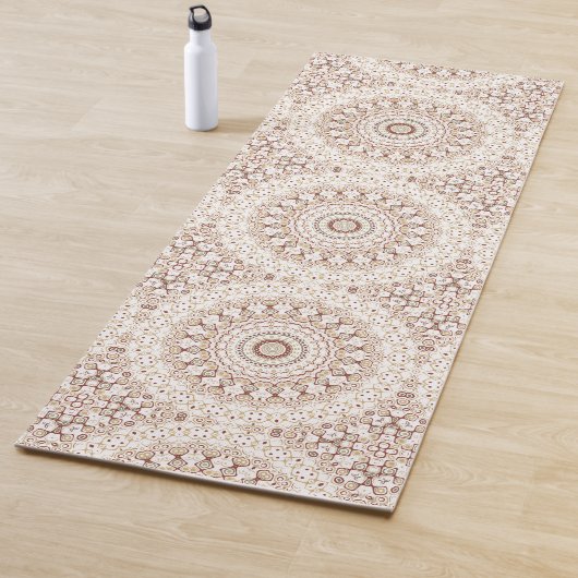 aardtoon geometrisch mandala-patroon yogamat (In situ)