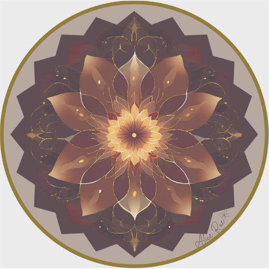 aardtoon geometrische bloem sticker (Voorkant)